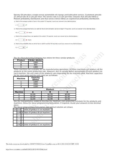 Solution Bus Final Studypool