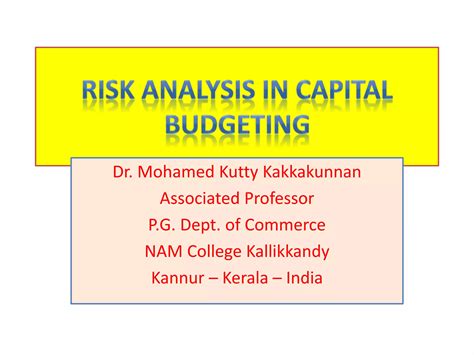 Risk In Capital Budgeting PPT