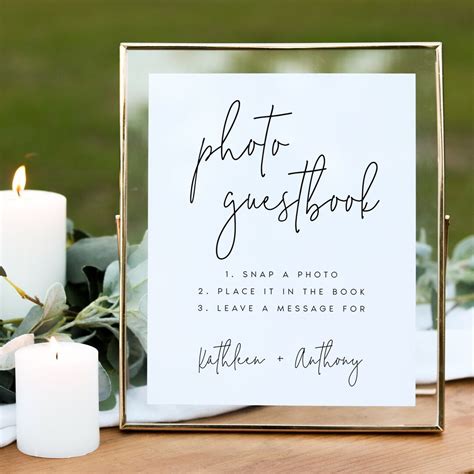 Photo Guestbook Sign Template Photo Guest Book Sign Editable Wedding