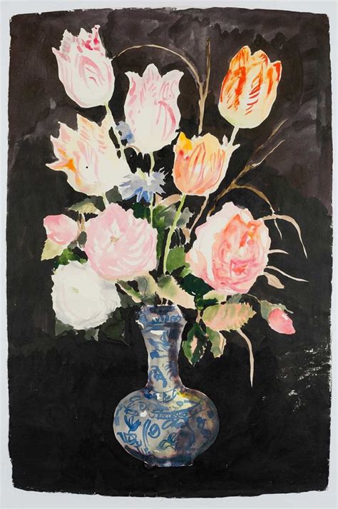 Nicola Bealing Flowers In A Chinese Vase After Ambrosius Bosschaerdt