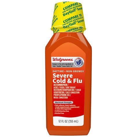 Walgreens Severe Daytime Cold And Flu Relief Maximum Strength Liquid