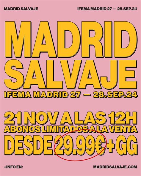 Madrid Salvaje 2024 Cartel Entradas Horarios Y Hoteles