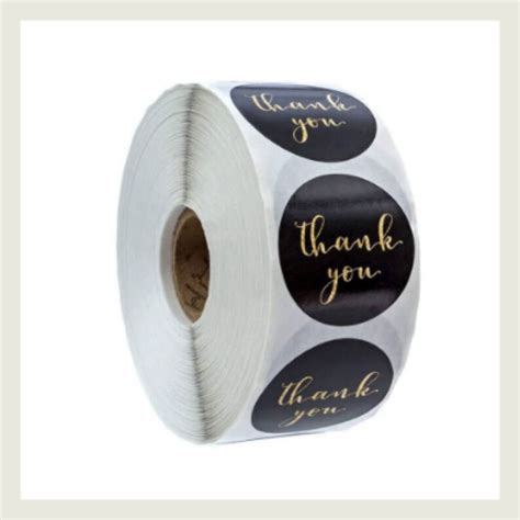 Thank You Sticker 1 Black And Gold Thank You Stickers Small Business