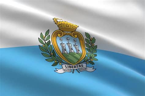 Bandeira De San Marino Ilustração 3d Da Bandeira De San Marino