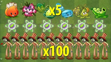 All Plants Max Level Using 1 Plant Food VS 100 Stiltwalker Zombie Who