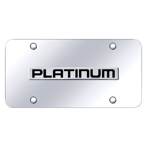 Autogold PLT N CC Chrome License Plate With 3D Chrome Platinum Logo