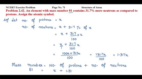 An Element With Mass Number 81 Contains 31 7 More Neutrons As Compared