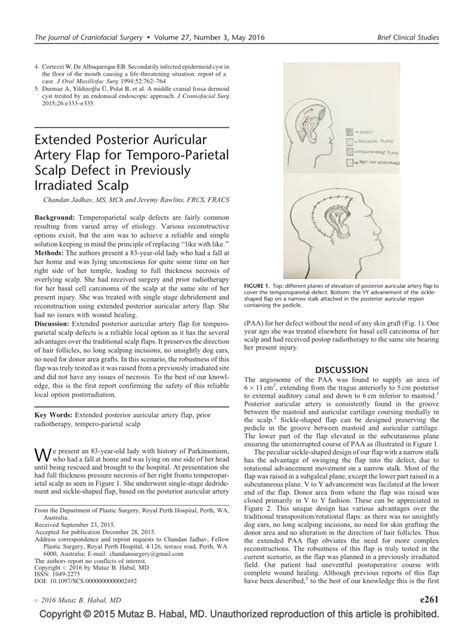 (PDF) Extended Posterior Auricular Artery Flap for Temporo-Parietal ...