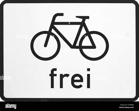 German Traffic Sign With Bike Usage Permitted Stock Photo Alamy