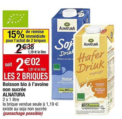 Promo Boisson Bio L Avoine Non Sucr E Alnatura Chez Cora Icatalogue Fr