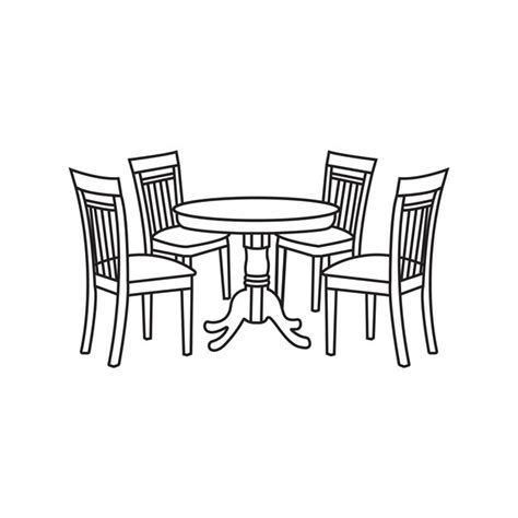 Premium Vector | Sets of tables and chairs furniture sketch