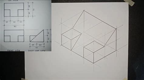 ORTHOGRAPHIC PROJECTION CONVERT TO ISOMETRIC DRAWING EXAMPLE 5 YouTube