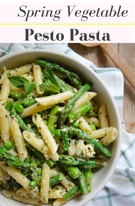 Basil Mint Pesto Pasta With Asparagus And Peas Moms Kitchen Handbook