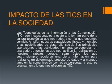 Impacto De Las Tics En La Sociedad