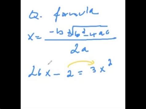 Solving Second Degree Equations Using The Quadratic Formula Part