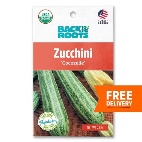 Back To The Roots Organic Summer Cocozelle Zucchini Squash Seed 1 Pack 46065 The Home Depot