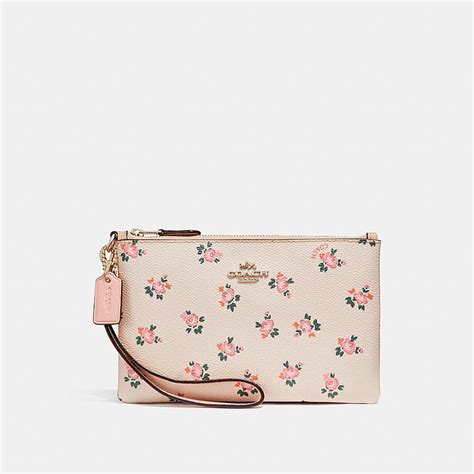 COACH: Small Wristlet With Floral Bloom Print