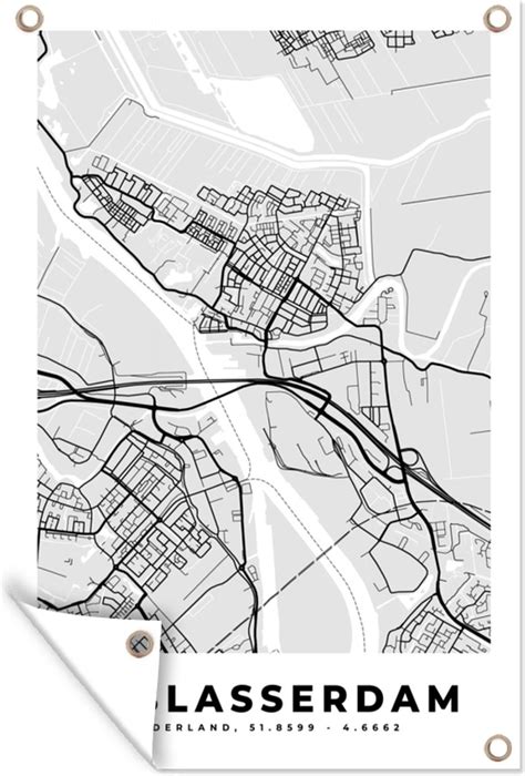 Tuindecoratie Plattegrond Kaart Alblasserdam Stadskaart 40x60