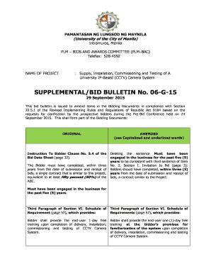 Fillable Online Plm Edu Supplemental Bid Bulletin CCTV No 1 Pdf