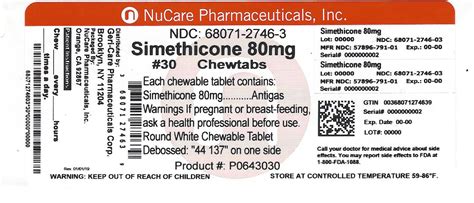 Fda Label For Simethicone Tablet Chewable Oral Indications Usage