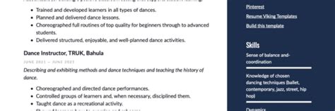 Dance Instructor Resume Writing Guide 21 Examples