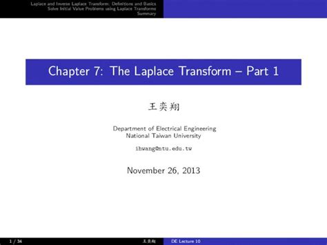 PDF Chapter 7 The Laplace Transform Part 1homepage Ntu Edu Tw