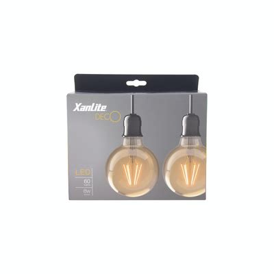 Lot de 2 ampoules LED déco Globe G95 au verre ambré 9 W 806 Lumens