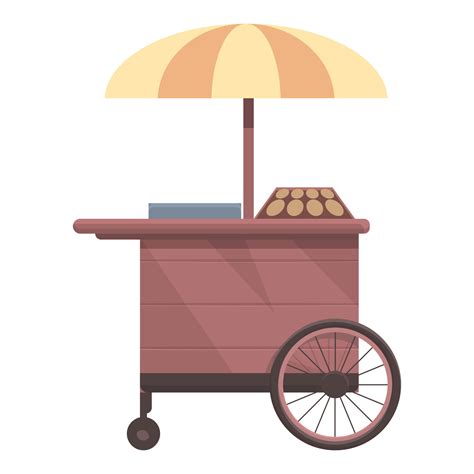 Food Cart Icon Cartoon Vector Street Festival 14293071 Vector Art At