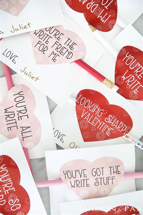 Pencil Sayings: Free Printable Valentines for Kids - Maison de Pax