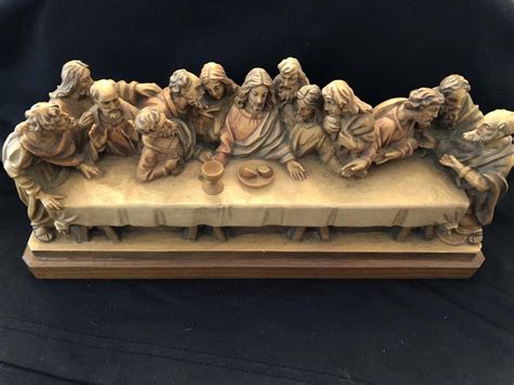 Anri The Last Supper Carved In Wood Vintage Inches