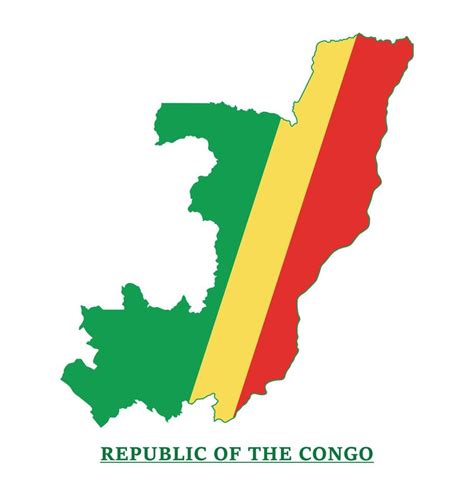 Congo National Flag Map Design, Illustration Of Republic of the Congo ...