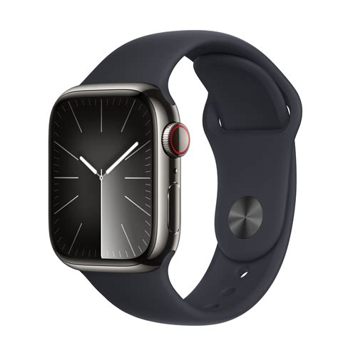 Buy Apple Watch Series 9 Gps Cellular 41mm Graphite Stainless Steel Case With Midnight Sport