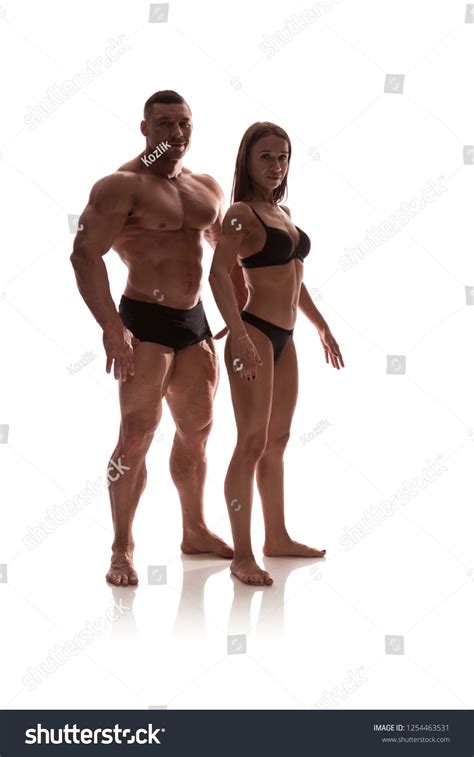 Woman Man Bodybuilders Athletes Black Bikini Foto De Stock Editar Ahora 1254463531