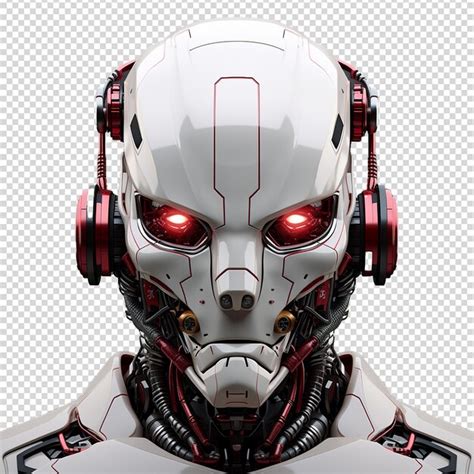 Premium PSD | Robot face isolated on transparent background