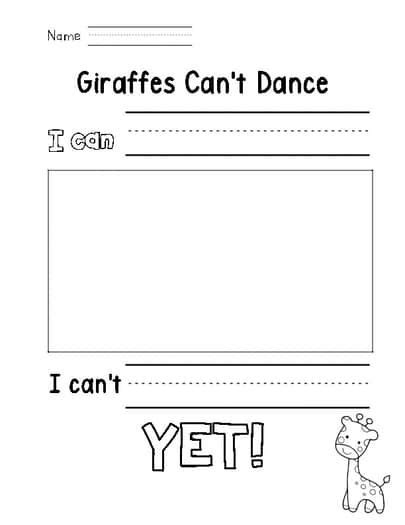 Giraffes Can T Dance Writing Activity Artofit