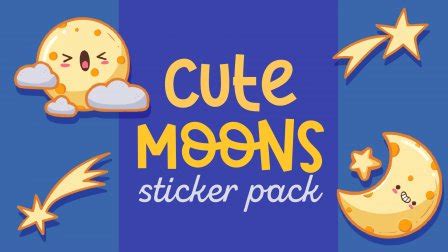 Cute Moon Stickers | Skillshare Student Project