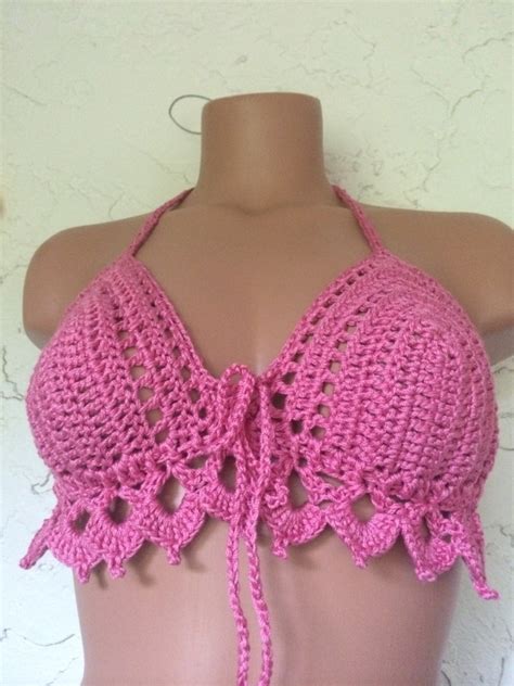 Crochet Sexy Hobo Bikini Halter Top Ready To Ship Etsy