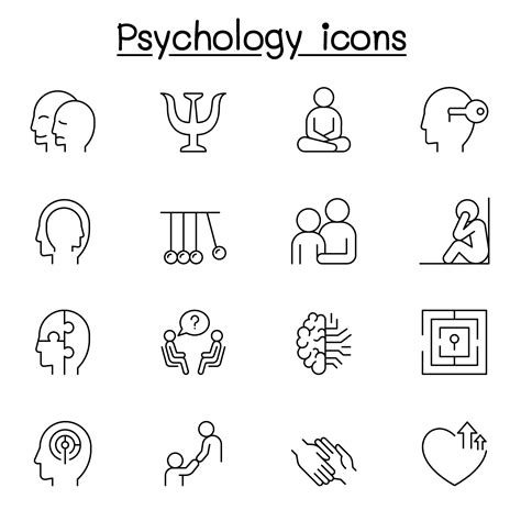 Psychology Icons Set In Thin Line Style 2135619 Vector Art At Vecteezy