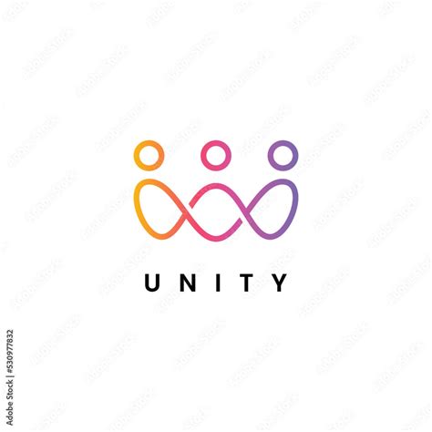 Minimal together unity logo diversity Stock Vector | Adobe Stock