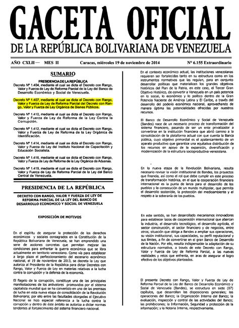 31 Decreto CON Rango Valor Y Fuerza DE LEY Orgánica DE Bienes