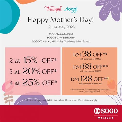 Sogo Triumph Sloggi Mother S Day Sale May May