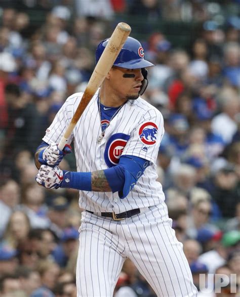 Photo Chicago Cubs Javier Baez Bats At Wrigley Field In Chicago