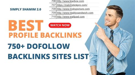 Profile Backlinks Sites List Dofollow Backlinks Sites List