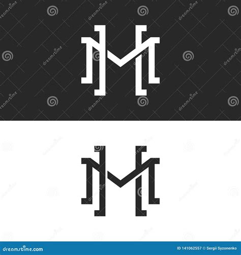 Initials HM Or MH Overlapping Letters Logo Design Two Letters M And H