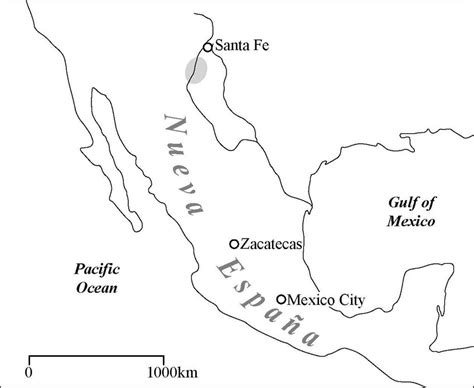 Overview map, viceroyalty of New Spain and study area (shaded gray ...