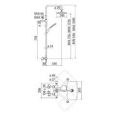 Nobili TH85530 51CR Thice Colonne De Douche Thermostatique Avec Pomme