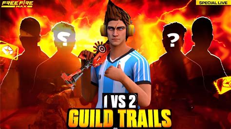 Freefire Live In Telugu 1 Vs 2 Guild Trials Hemanthgaming