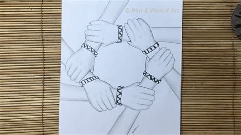 Friendship Day Drawing // How to Draw Hands Holding Hands // Easy Pencil Sketch Drawing