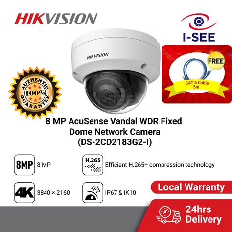 Free Cat Cable Hikvision Cctv Ds Cd G I Mp Acusense Dome