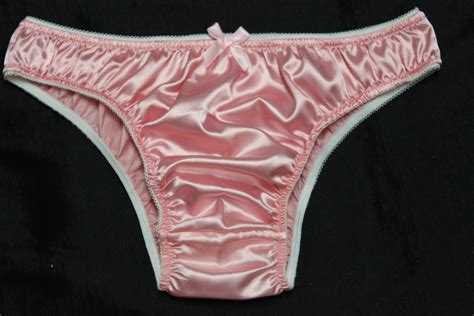 Pink Bikini With Double Satin Front Satin Panel Adult Sissy Cross Dresser